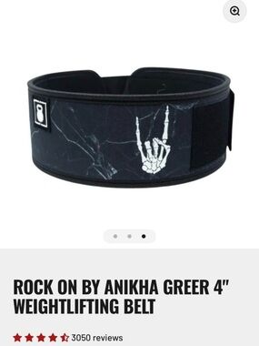 Anikha Greer Rock On 4" Black Weightlifting Belt